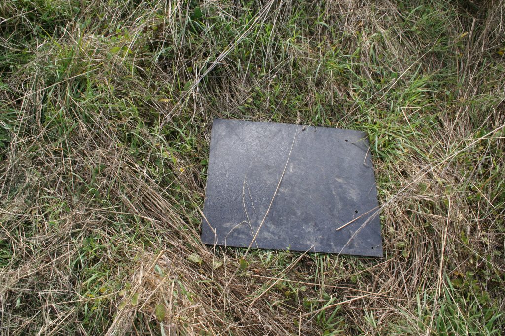 Picture of trap used i the relocation of reptiles at the Tufa Field